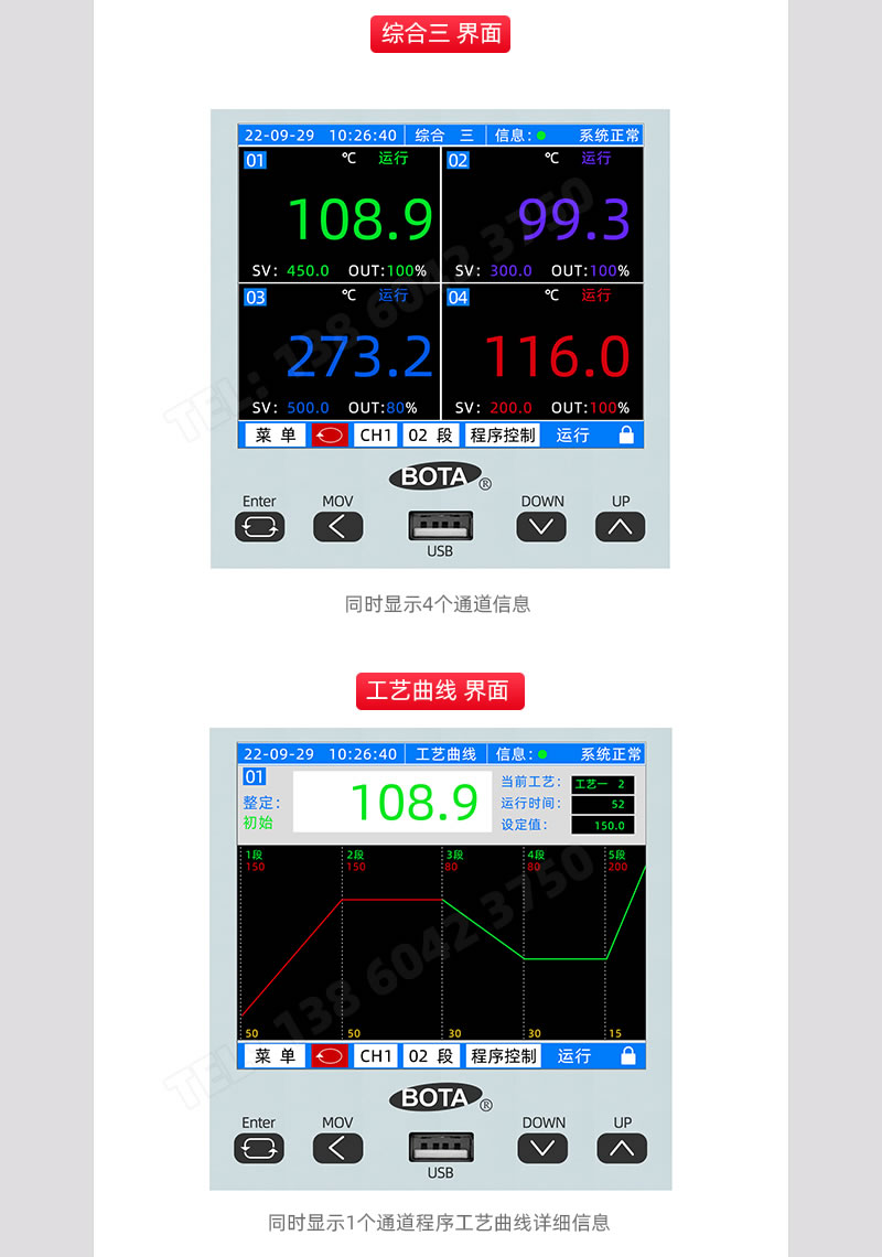 綜合三、程序工藝曲線展示界面